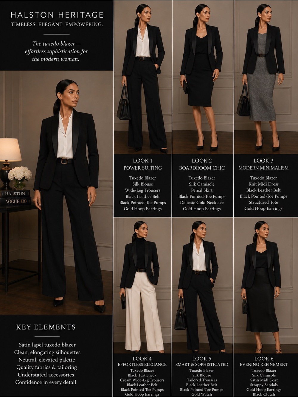 Halston Heritage Black Tuxedo Jacket | Satin Lapel | XS